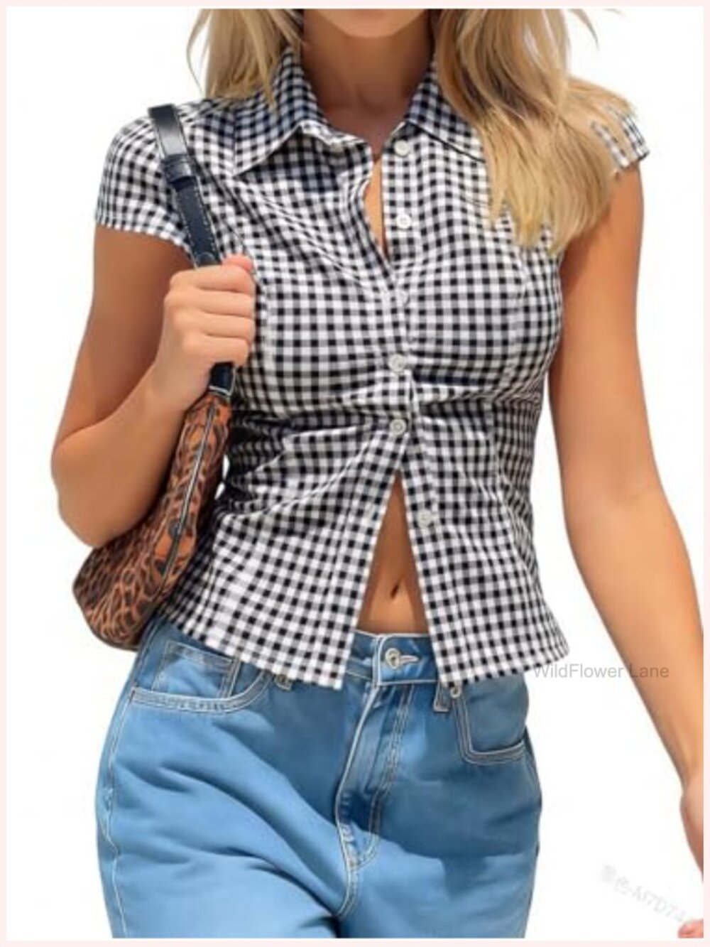 Women's Cotton Button Down Shirt Slim Fit Short Sleeve Ruched Detail Blouse